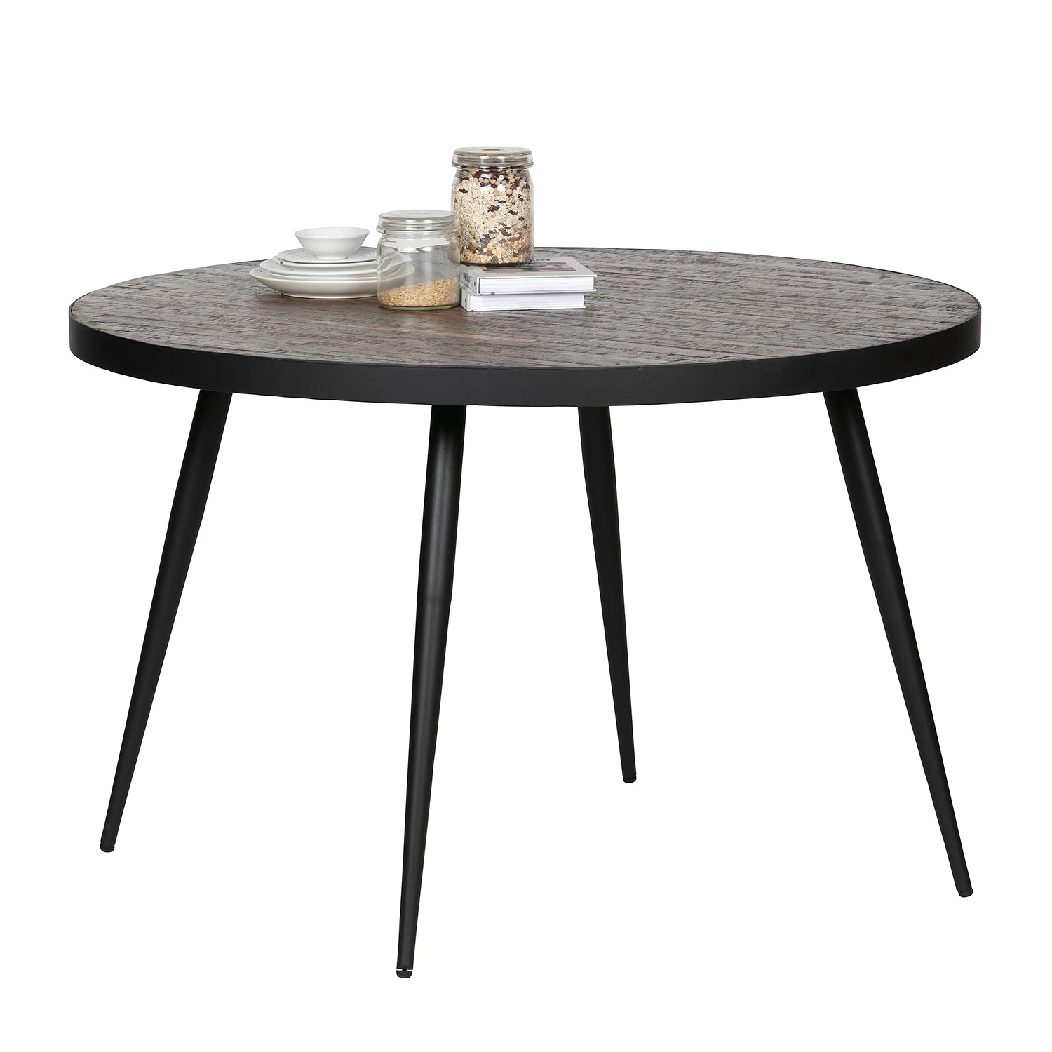 Red Living Table Muras - Teck massif / Fer - Teck foncé / Noir 4 Red Living Table Muras - Teck massif / Fer - Teck foncé / Noir – Image 4