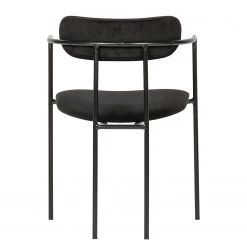 Red Living Chaises à accoudoirs Lineas (lot de 2) - Velours / Acier - Noir -Meubles de salle à manger Soldes Magasin 1000303870 211105 13105600171 DETAILS P000000001000303870