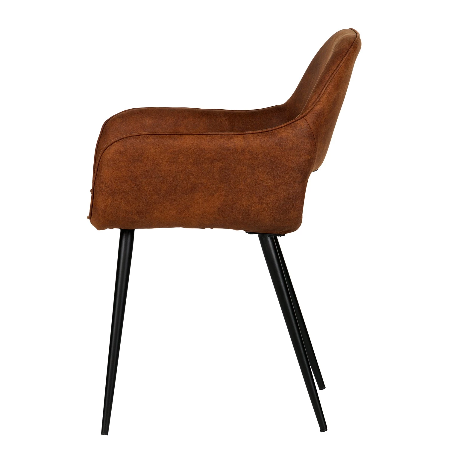 Red Living Chaises à accoudoirs Avril II (lot de 2) - Microfibre / Acier - Marron vintage / Noir 4 Red Living Chaises à accoudoirs Avril II (lot de 2) - Microfibre / Acier - Marron vintage / Noir – Image 4