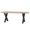 Red Living Table Nekke - Chêne massif / Acier - Chêne / Noir - Forme en X