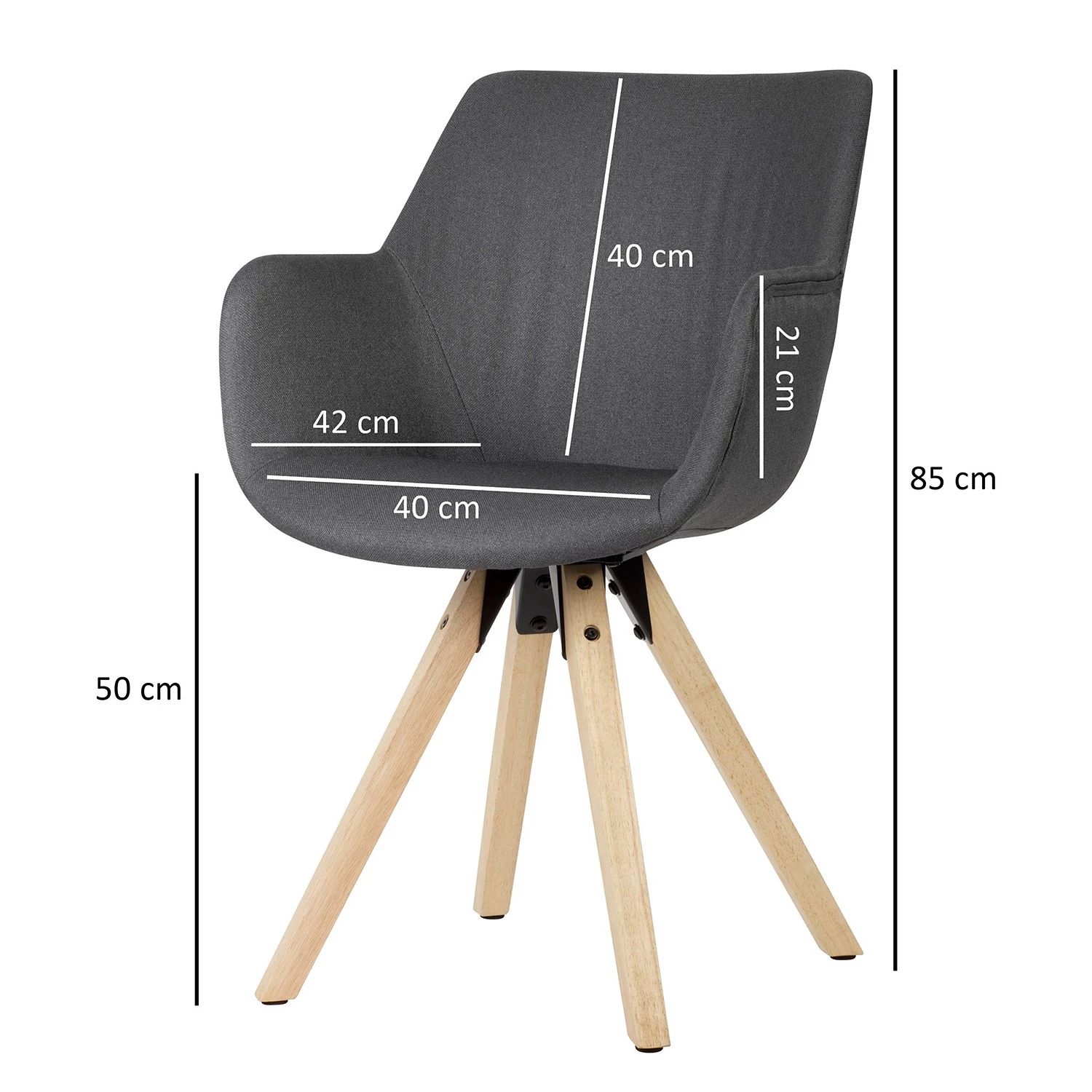 Norrwood Chaises à accoudoirs Newport I (2) - Anthracite 9 Norrwood Chaises à accoudoirs Newport I (2) - Anthracite – Image 9