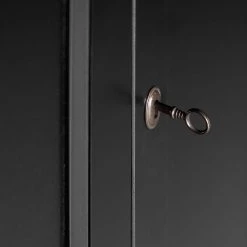 Ridgevalley Buffet haut Lamar - Pin massif - Noir -Meubles de salle à manger Soldes Magasin 1000304180 211029 12341600263 DETAILS P000000001000304180