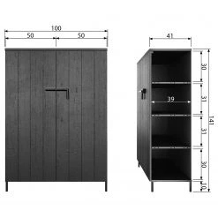 Red Living Buffet haut Lamasco - Pin massif - Pin noir -Meubles de salle à manger Soldes Magasin 1000304183 211029 12341700738 SKETCH DETAILS P000000001000304183 sketch
