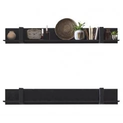 Red Living Étagère murale Norddal - Noir - Largeur : 150 cm 13 Red Living Étagère murale Norddal - Noir - Largeur : 150 cm -Meubles de salle à manger Soldes Magasin 1000304791 211027 104828000054 DETAILS P000000001000304791