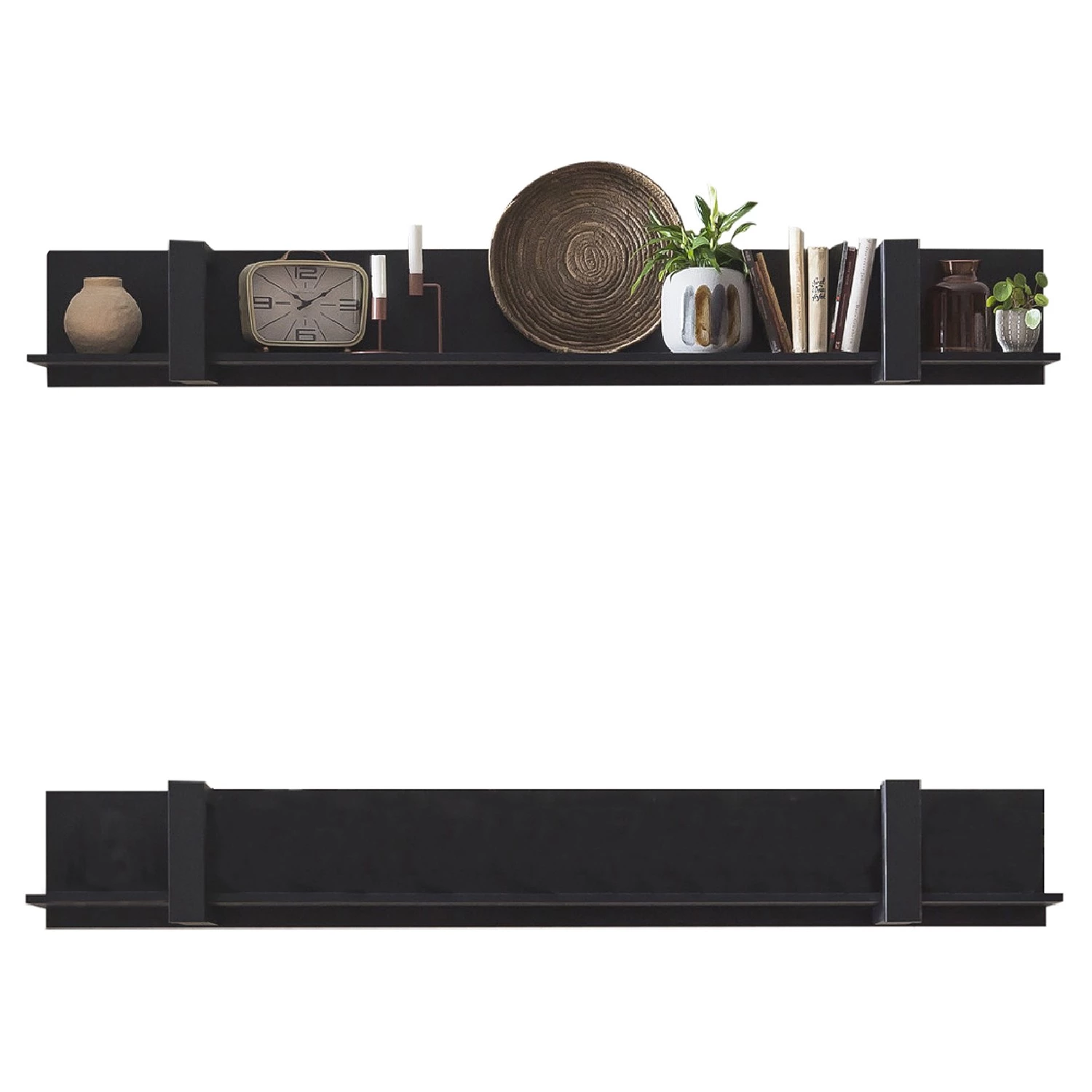 Red Living Étagère murale Norddal - Noir - Largeur : 150 cm 7 Red Living Étagère murale Norddal - Noir - Largeur : 150 cm – Image 7