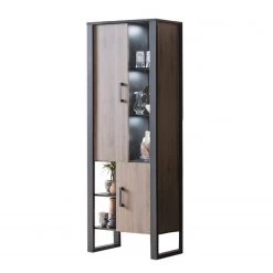 Red Living Vitrine Norddal - Imitation noyer / Noir