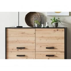 Norrwood Buffet haut Argenteuil - Imitation chêne artisan / Noir -Meubles de salle à manger Soldes Magasin 1000304818 211027 10514000175 DETAILS P000000001000304818