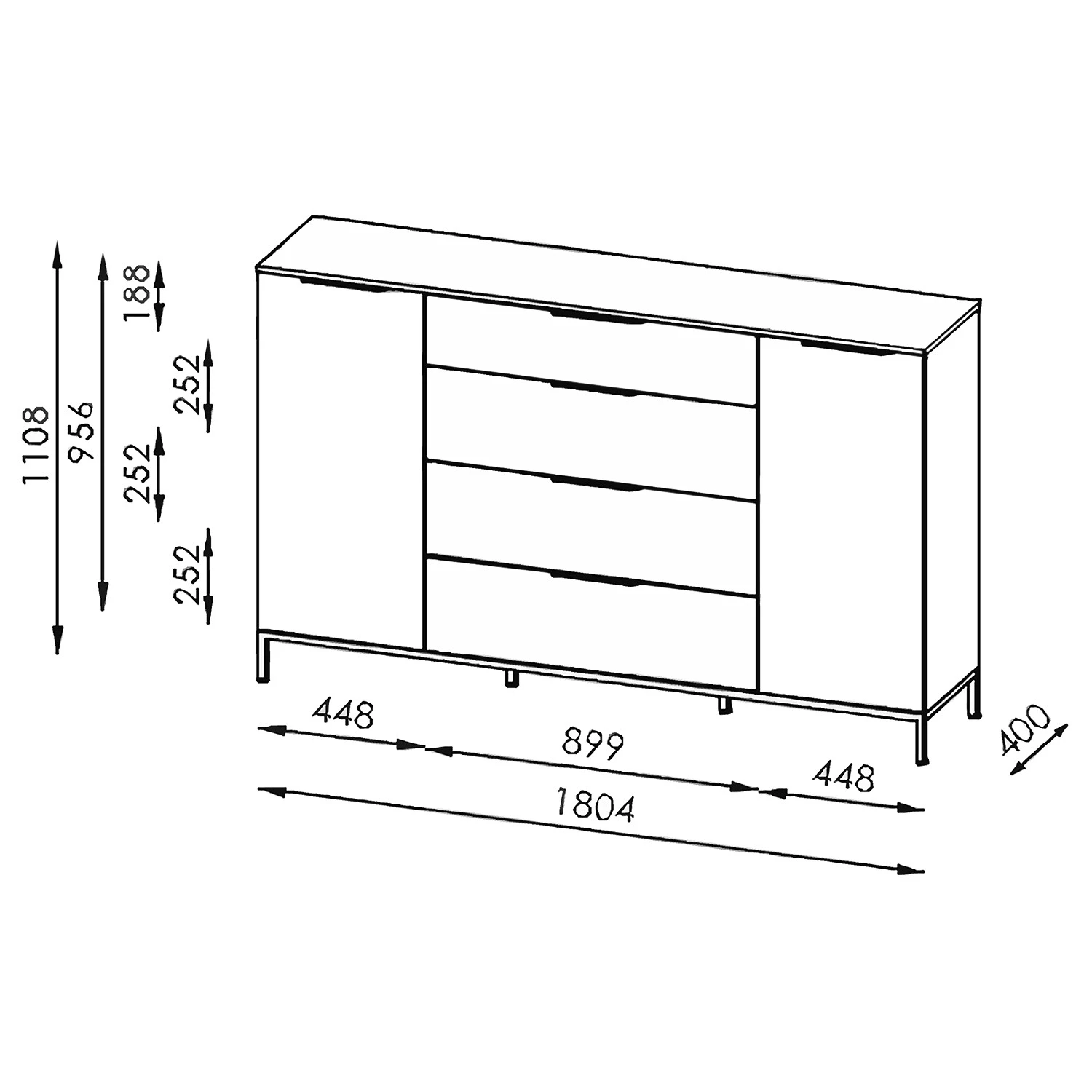 Maja Möbel Buffet Trend Wood I - Imitation chêne à nœuds / Noir 6 Maja Möbel Buffet Trend Wood I - Imitation chêne à nœuds / Noir – Image 6