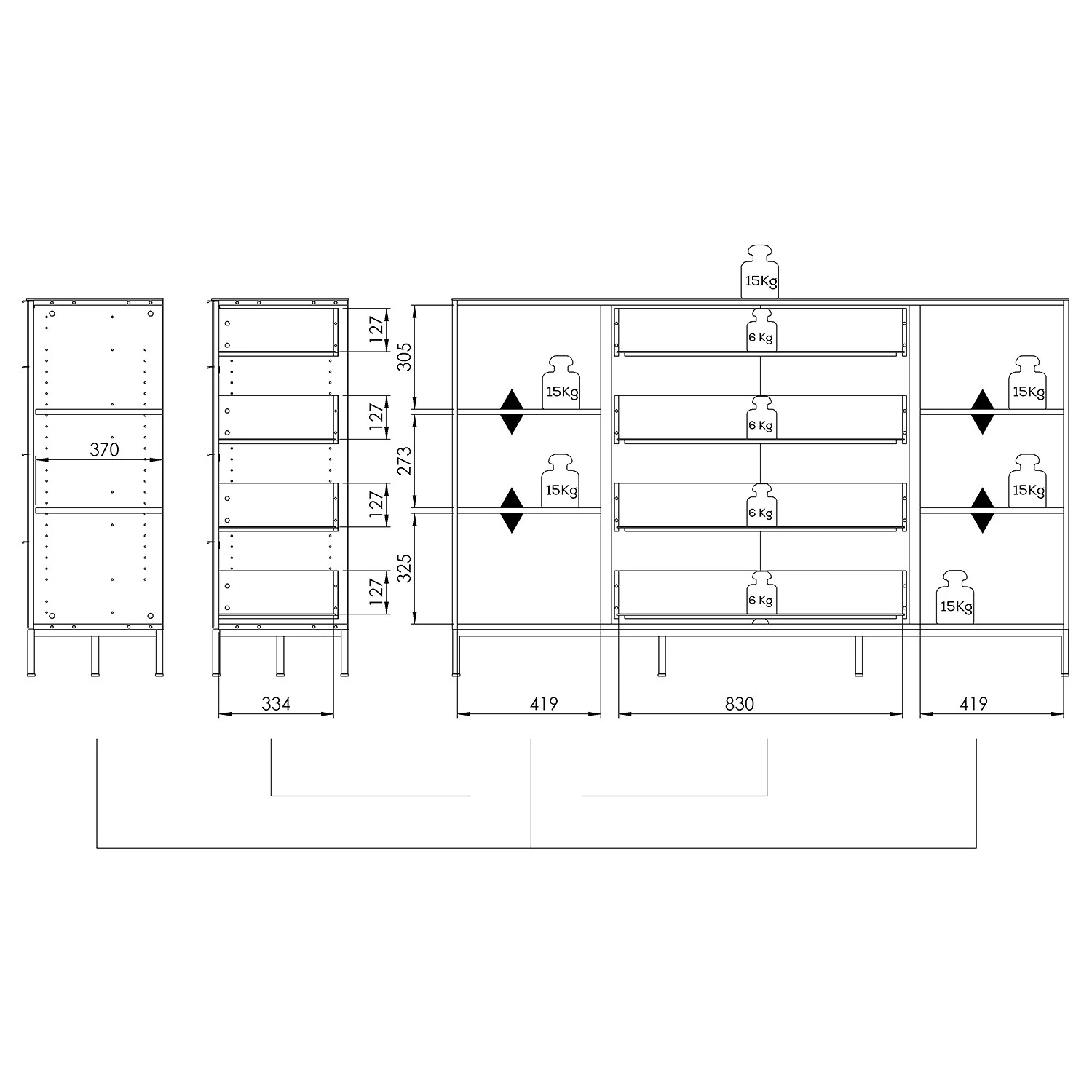 Maja Möbel Buffet Trend Wood I - Imitation chêne à nœuds / Noir 7 Maja Möbel Buffet Trend Wood I - Imitation chêne à nœuds / Noir – Image 7