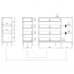 Maja Möbel Buffet Trend Wood II - Imitation chêne à nœuds / Noir 11 Maja Möbel Buffet Trend Wood II - Imitation chêne à nœuds / Noir -Meubles de salle à manger Soldes Magasin 1000306532 211102 130342000527 SKETCH DETAILS P000000001000306532 sketch