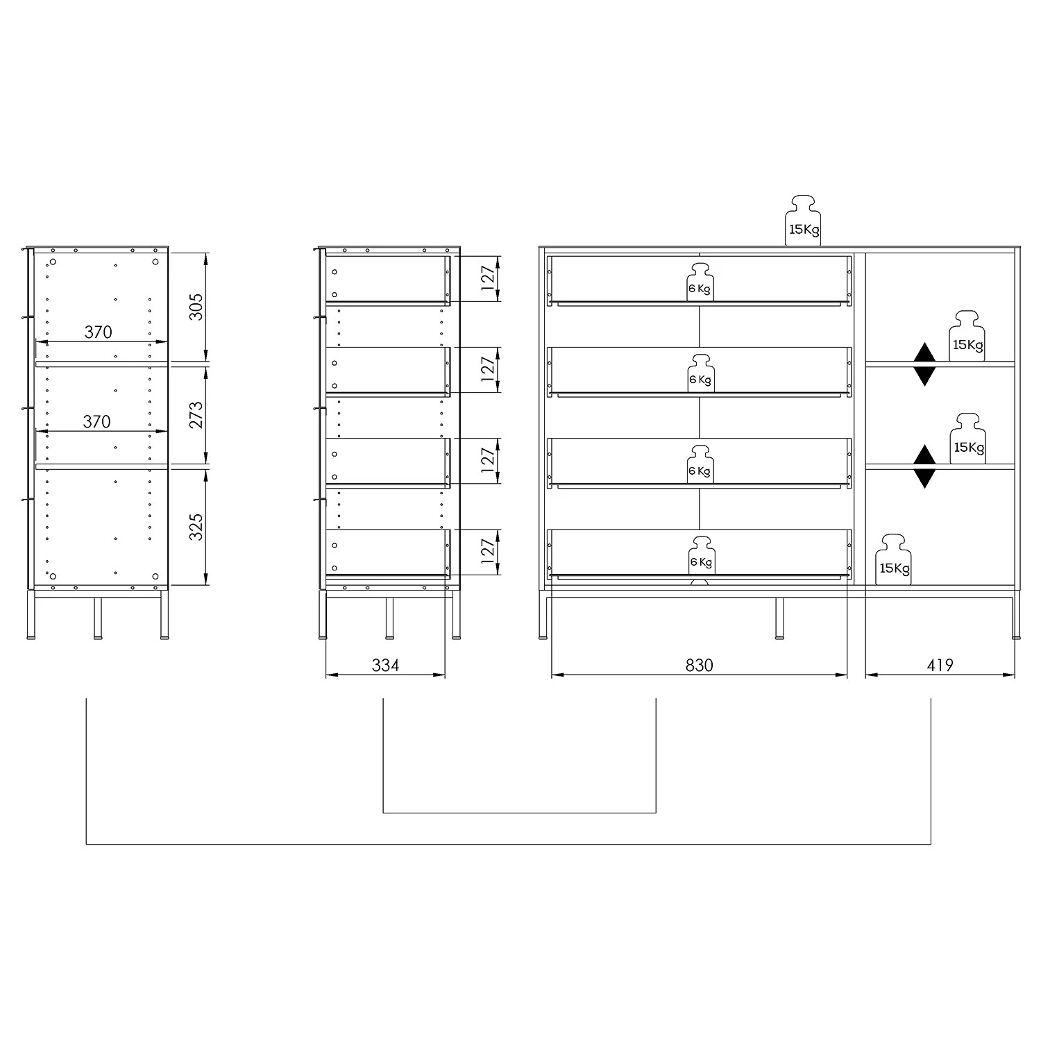 Maja Möbel Buffet Trend Wood II - Imitation chêne à nœuds / Noir 6 Maja Möbel Buffet Trend Wood II - Imitation chêne à nœuds / Noir – Image 6