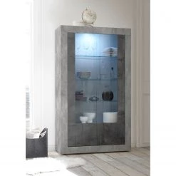 LC Spa Vitrine Urbino - Anthracite / Gris clair -Meubles de salle à manger Soldes Magasin 1000306555 211122 15085300074 DETAILS P000000001000306555