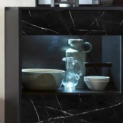 Jack & Alice Buffet Fintel II - Imitation marbre noir / Noir -Meubles de salle à manger Soldes Magasin 1000307052 211110 08234500089 DETAILS P000000001000307052