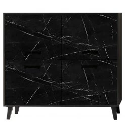 Jack & Alice Buffet Fintel I - Imitation marbre noir / Noir -Meubles de salle à manger Soldes Magasin 1000307056 211110 082346000116 DETAILS P000000001000307056