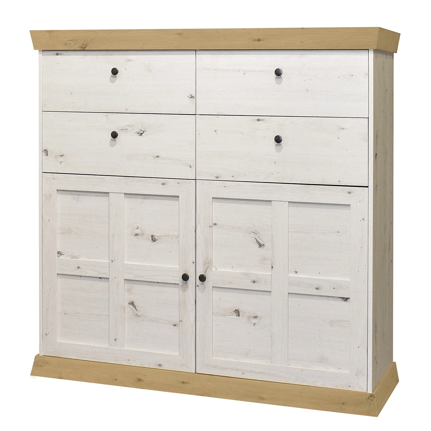 Ridgevalley Buffet haut Maiossa III - Imitation pin blanc / Imitation chêne de Navarra 1 Ridgevalley Buffet haut Maiossa III - Imitation pin blanc / Imitation chêne de Navarra