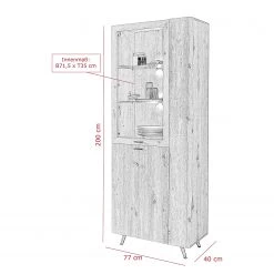 Ars Natura Vitrine Dorchester - Imitation chêne artisan -Meubles de salle à manger Soldes Magasin 1000309599 211118 065805000517 SKETCH DETAILS P000000001000309599 sketch