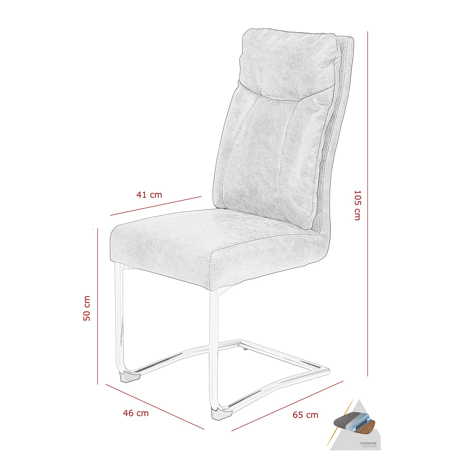 Loftscape Chaises cantilever Tadley (lot de 2) - Noir 7 Loftscape Chaises cantilever Tadley (lot de 2) - Noir – Image 7