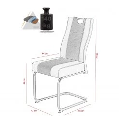 Loftscape Chaise cantilever Carbonia - Noir - Lot de 2 -Meubles de salle à manger Soldes Magasin 1000309926 211117 170250000547 SKETCH DETAILS P000000001000309926 sketch