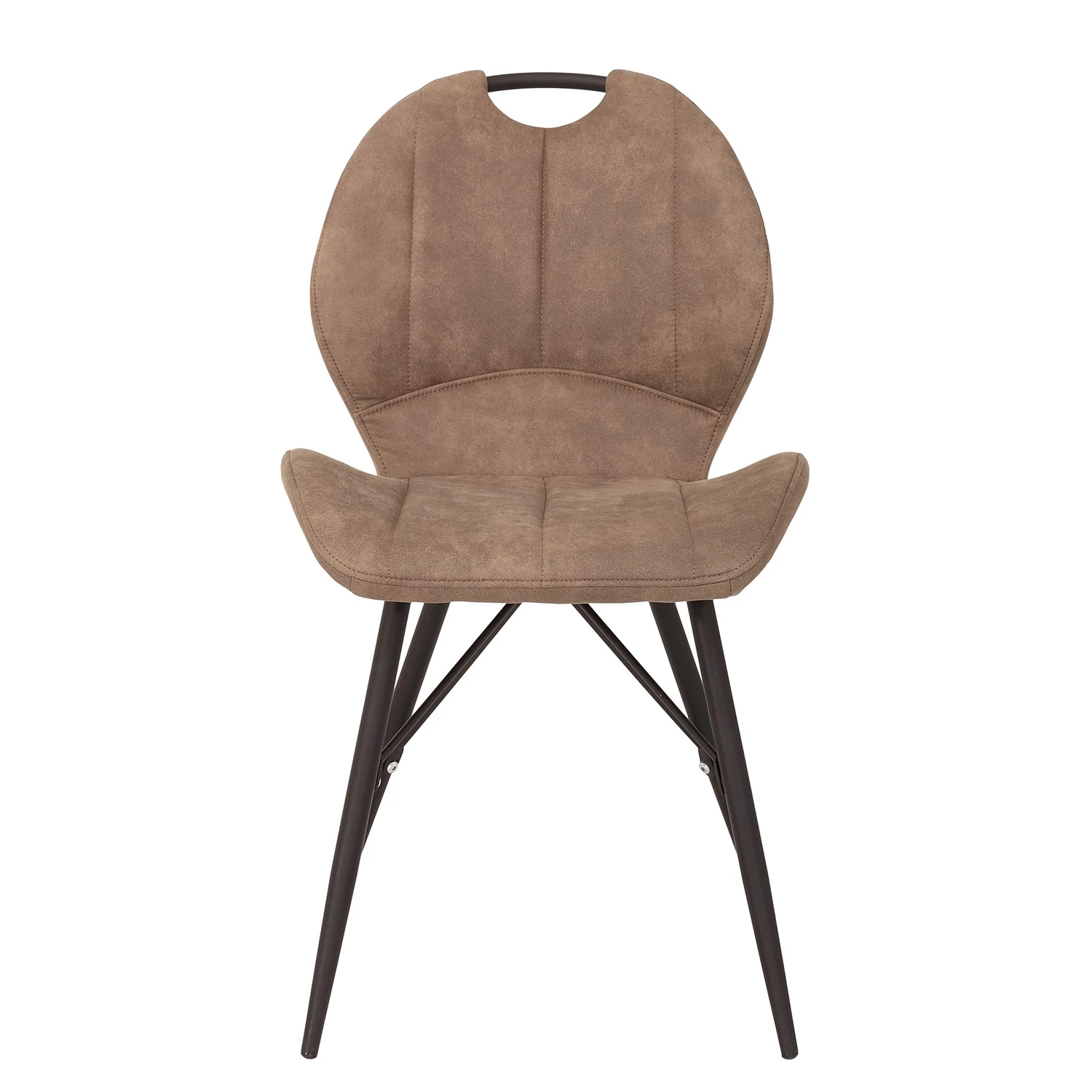 Loftscape Chaise capitonnée Glin - Marron clair - Lot de 2 3 Loftscape Chaise capitonnée Glin - Marron clair - Lot de 2 – Image 3