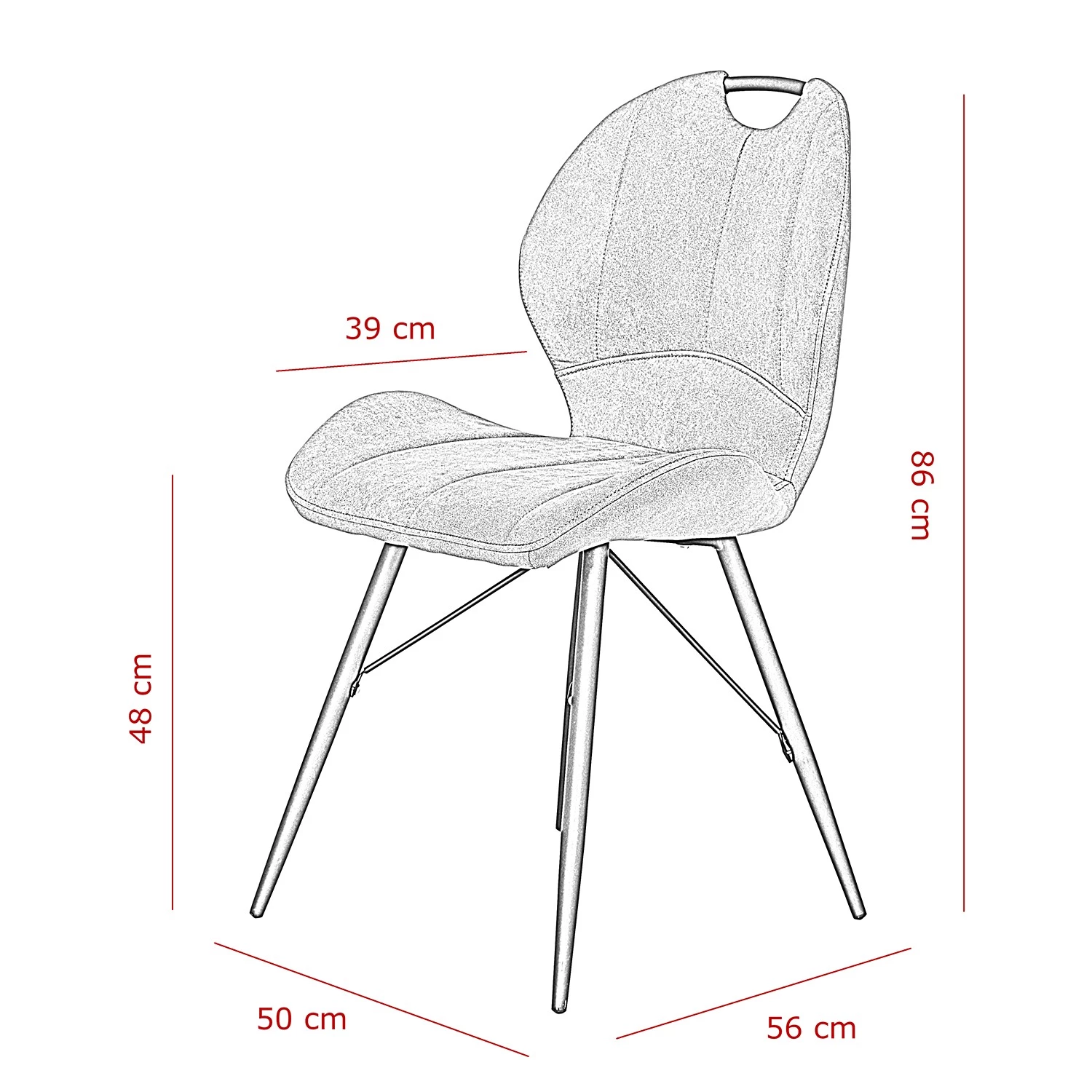 Loftscape Chaise capitonnée Glin - Marron clair - Lot de 2 7 Loftscape Chaise capitonnée Glin - Marron clair - Lot de 2 – Image 7