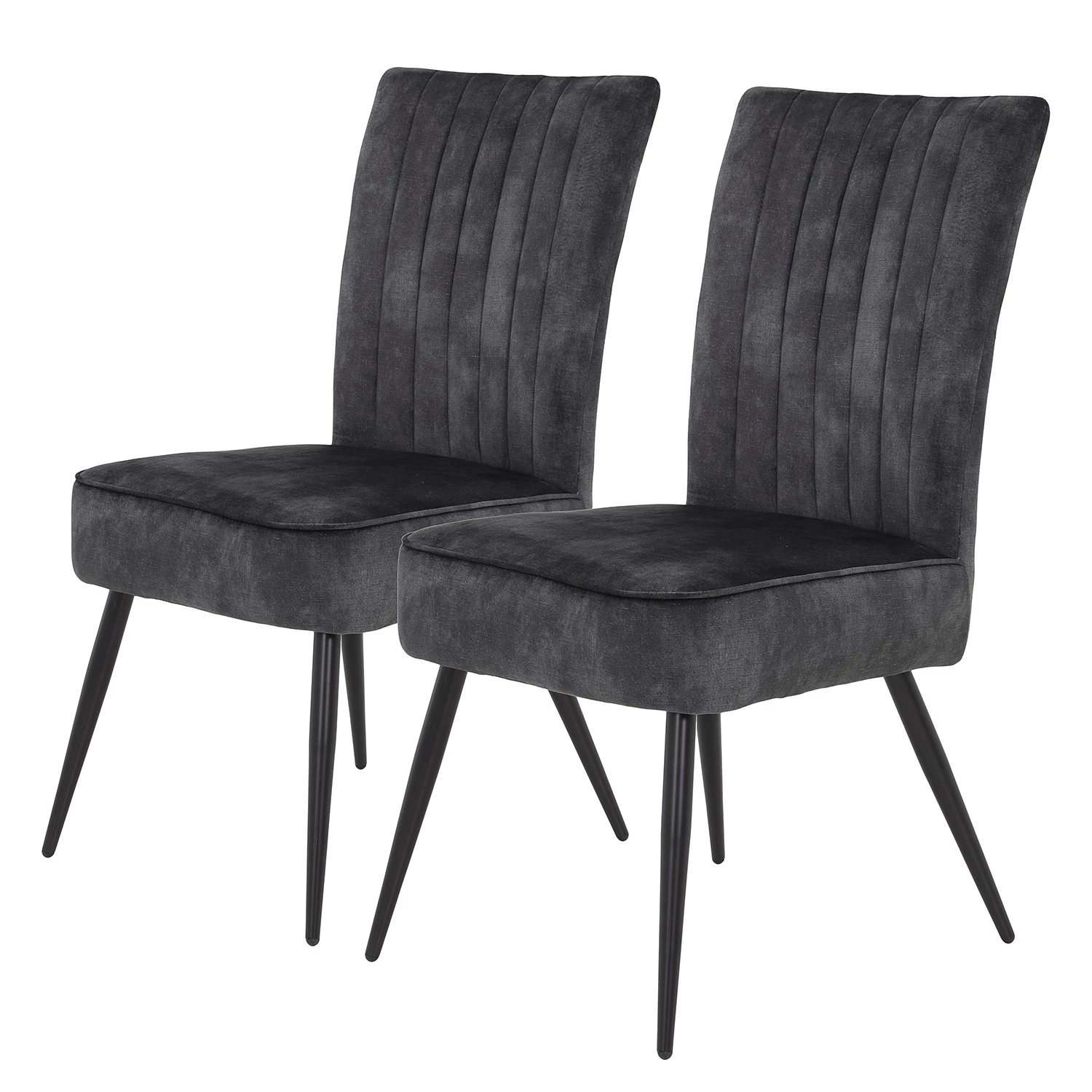 Loftscape Chaises capitonnées Copine (lot de 2) - Gris vintage 1 Loftscape Chaises capitonnées Copine (lot de 2) - Gris vintage