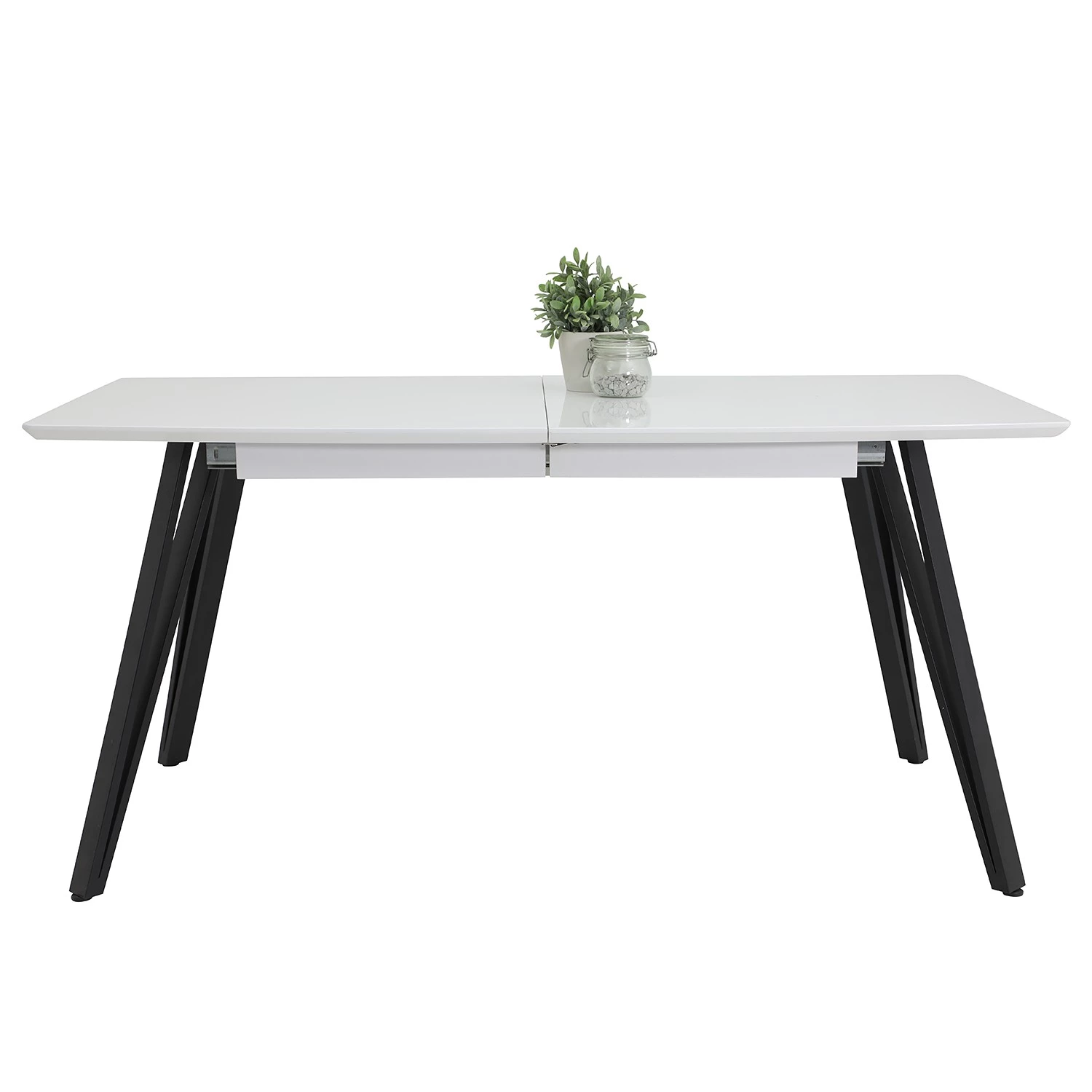 Loftscape Table Frieda - (Extensible) Blanc brillant / Noir 3 Loftscape Table Frieda - (Extensible) Blanc brillant / Noir – Image 3