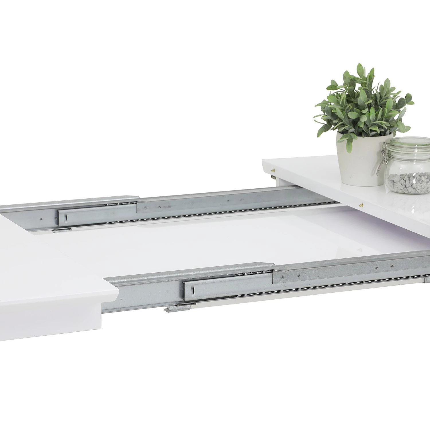 Loftscape Table Frieda - (Extensible) Blanc brillant / Noir 4 Loftscape Table Frieda - (Extensible) Blanc brillant / Noir – Image 4