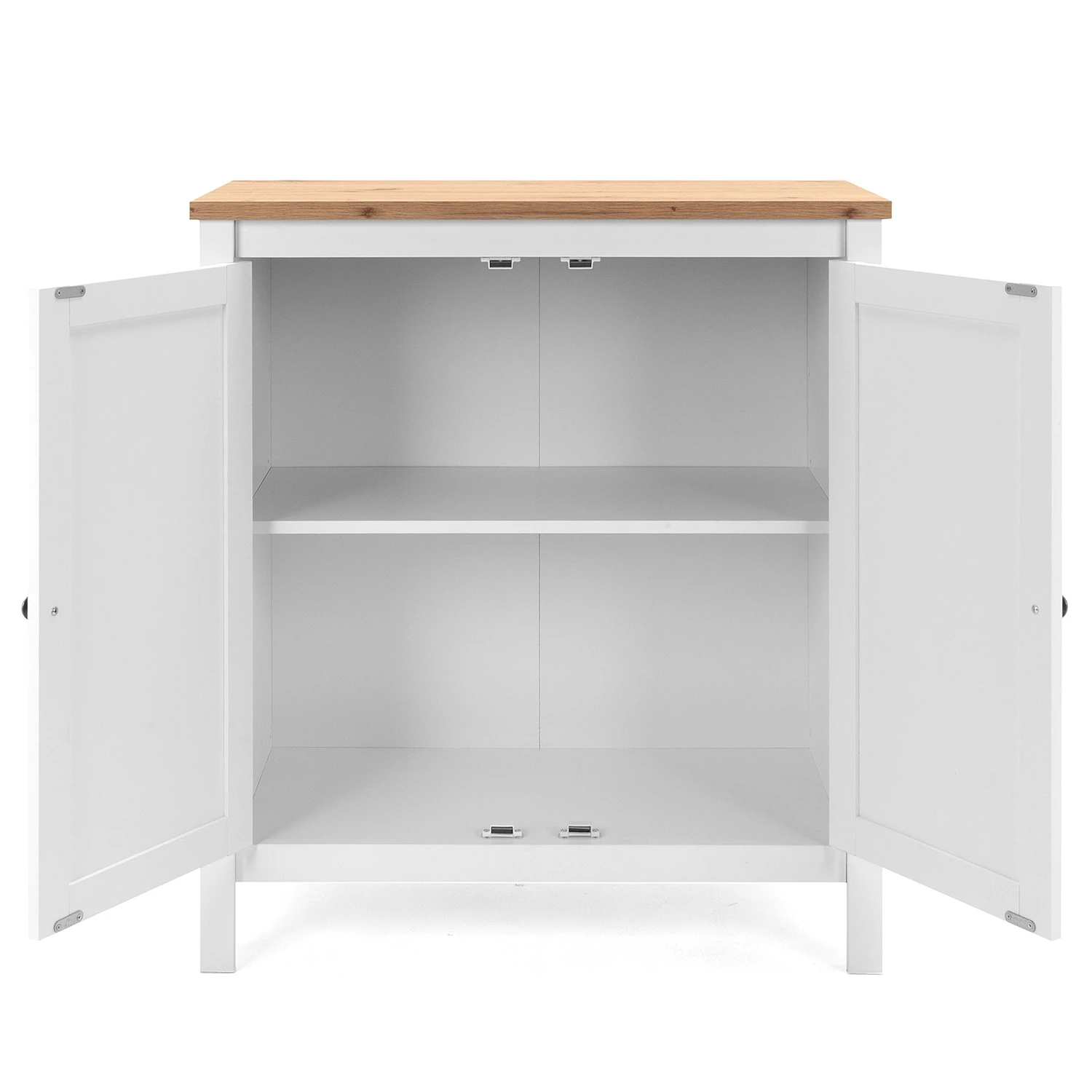 Ridgevalley Buffet Bombita - Blanc / Imitation chêne artisan 5 Ridgevalley Buffet Bombita - Blanc / Imitation chêne artisan – Image 5