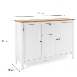 Ridgevalley Buffet Bombita III - Blanc / Imitation chêne artisan -Meubles de salle à manger Soldes Magasin 1000310613 211118 060556000543 SKETCH DETAILS P000000001000310613 sketch