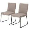 Now! by hülsta Chaises Hülsta now S23 II (lot de 2) - Imitation cuir / Acier - Taupe / Noir
