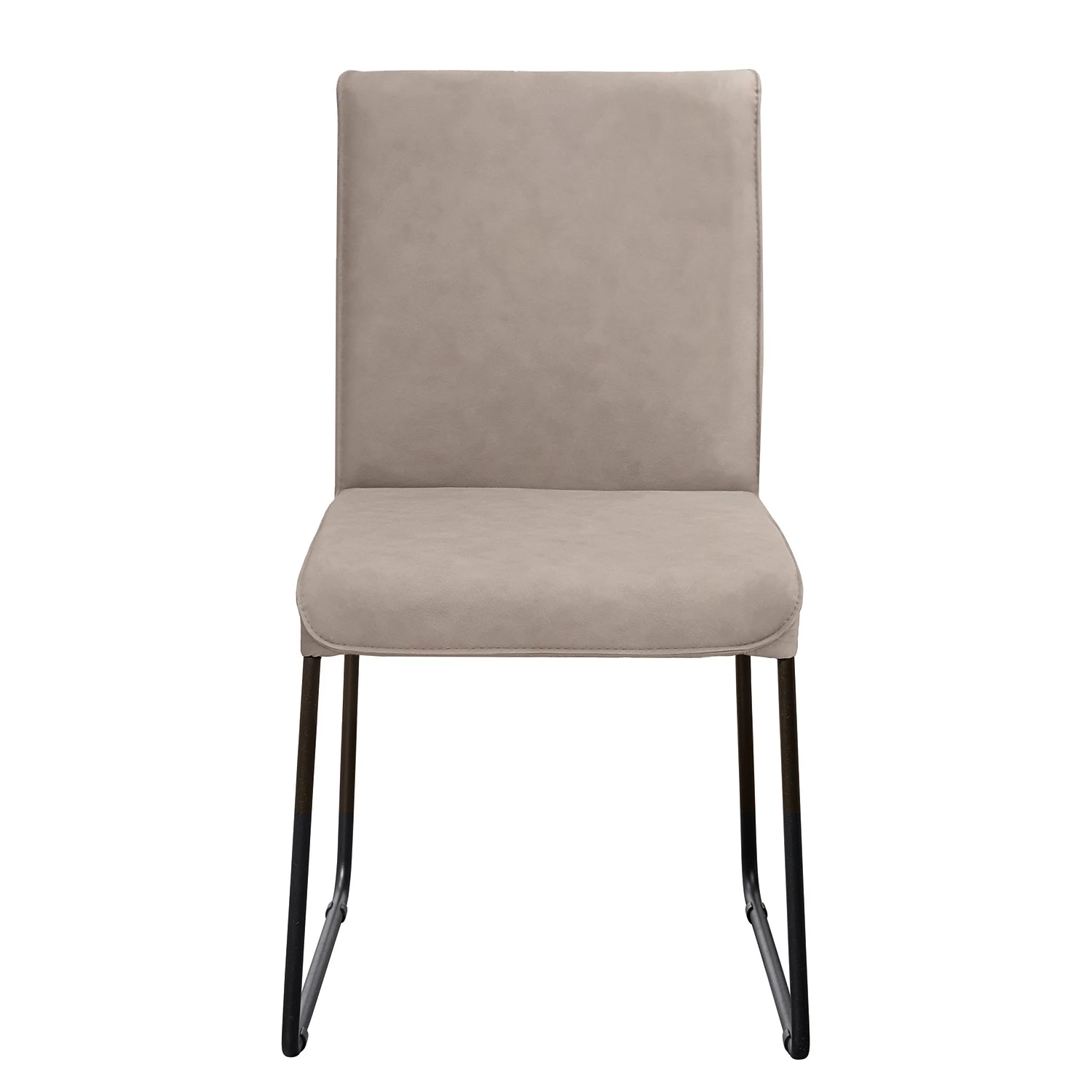 Now! by hülsta Chaises Hülsta now S23 II (lot de 2) - Imitation cuir / Acier - Taupe / Noir 2 Now! by hülsta Chaises Hülsta now S23 II (lot de 2) - Imitation cuir / Acier - Taupe / Noir – Image 2
