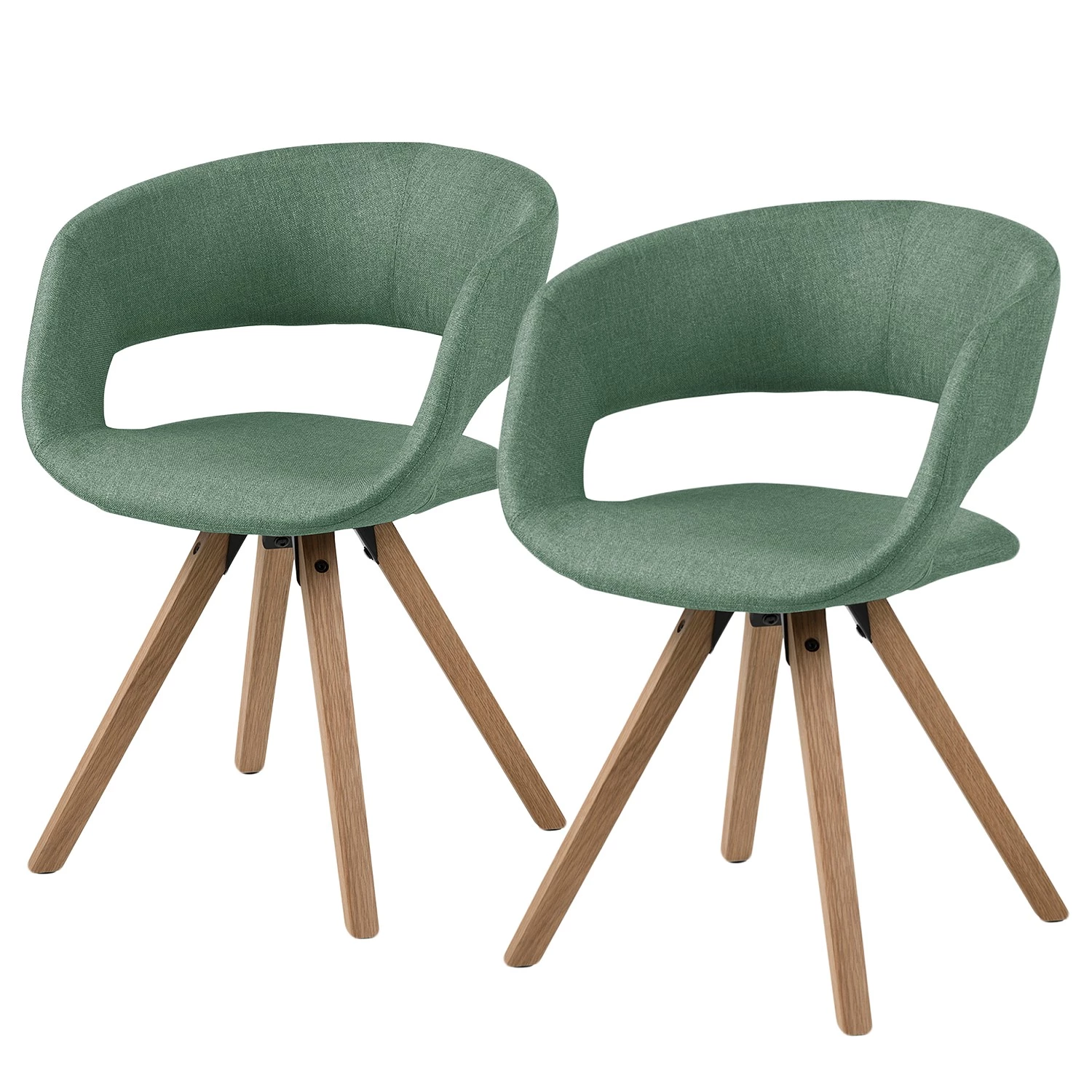 Mørteens Chaise à accoudoirs Buggio - Tissu / Hévéa massif - Tissu Cors: Gris menthe - Lot de 2 1 Mørteens Chaise à accoudoirs Buggio - Tissu / Hévéa massif - Tissu Cors: Gris menthe - Lot de 2