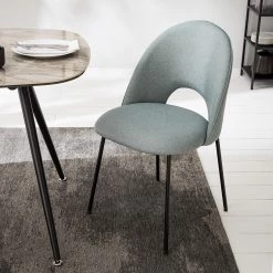 Mørteens Chaise capitonnée Ikley - Tissu / Métal - Noir - Gris menthe - Lot de 2 17 Mørteens Chaise capitonnée Ikley - Tissu / Métal - Noir - Gris menthe - Lot de 2 -Meubles de salle à manger Soldes Magasin 1000312593 211210 092458000116 MOOD DETAILS P000000001000312593 mood