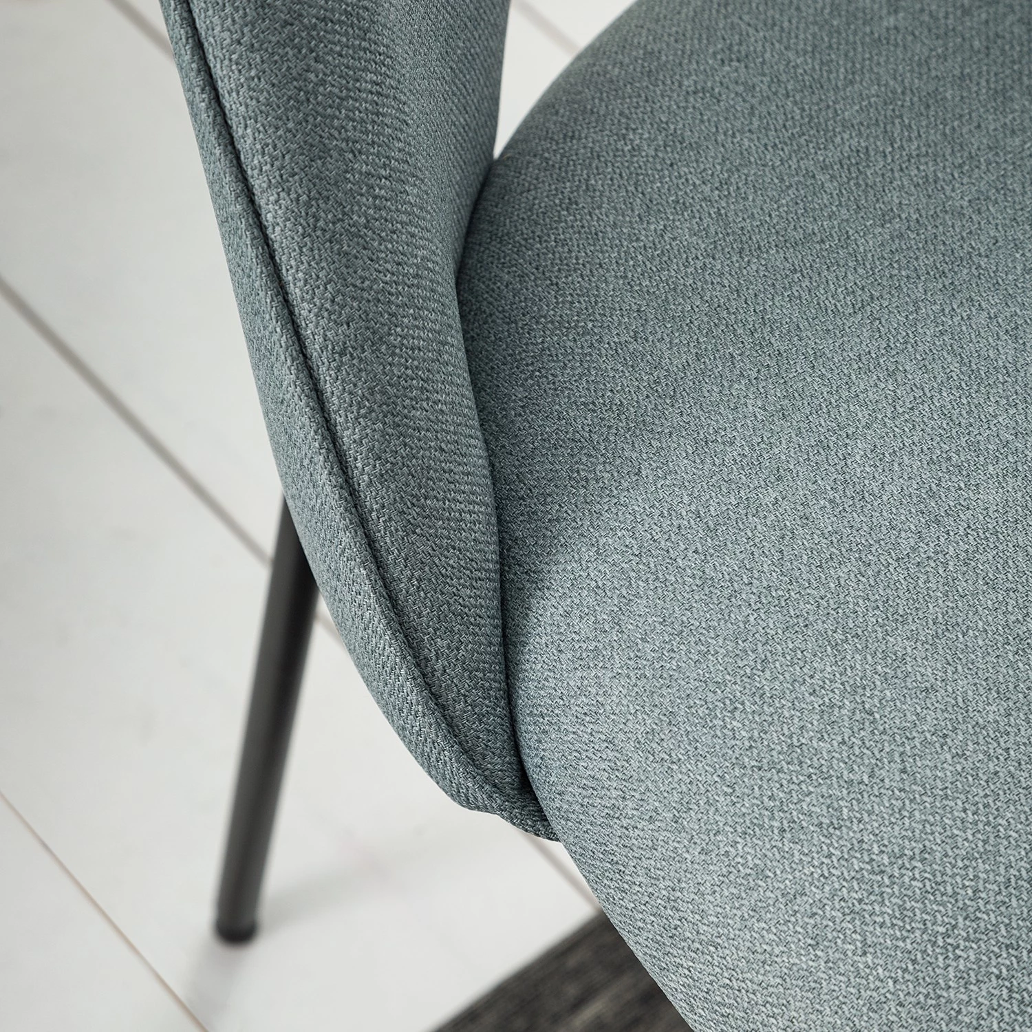 Mørteens Chaise capitonnée Ikley - Tissu / Métal - Noir - Gris menthe - Lot de 2 13 Mørteens Chaise capitonnée Ikley - Tissu / Métal - Noir - Gris menthe - Lot de 2 – Image 13