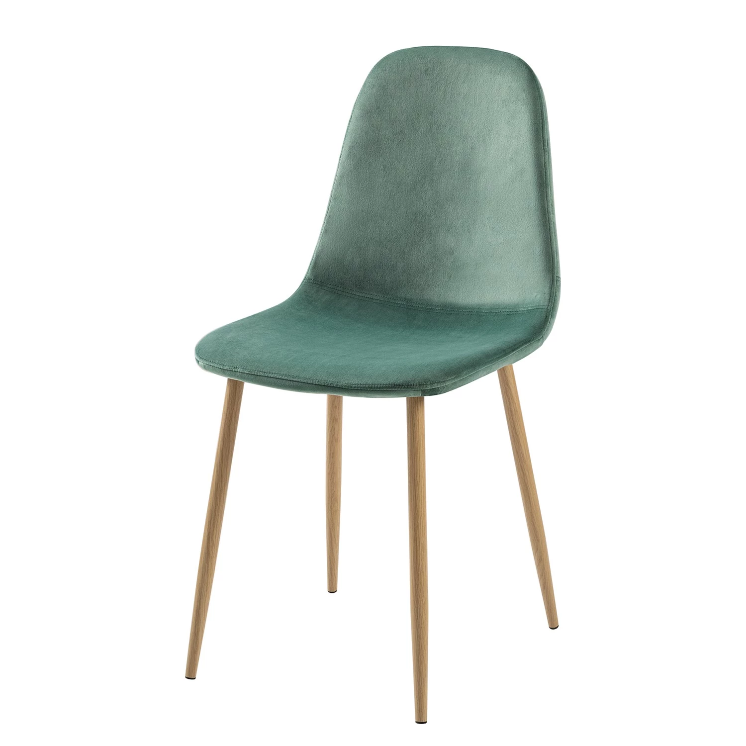Jack & Alice Chaise capitonnée Iskmo VIII - Velours / Metall - Imitation chêne - Vert menthe - Lot de 4 4 Jack & Alice Chaise capitonnée Iskmo VIII - Velours / Metall - Imitation chêne - Vert menthe - Lot de 4 – Image 4