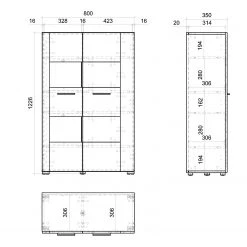 Loftscape Buffet haut Mantador - Blanc 23 Loftscape Buffet haut Mantador - Blanc -Meubles de salle à manger Soldes Magasin 1000312608 211216 120711000539 SKETCH DETAILS P000000001000312608 sketch