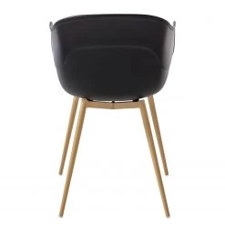 Mørteens Chaise à accoudoirs Odon - Matière plastique / Métal - Imitation chêne - Noir - Lot de 2 -Meubles de salle à manger Soldes Magasin 1000312639 211202 13441500051 DETAILS P000000001000312639