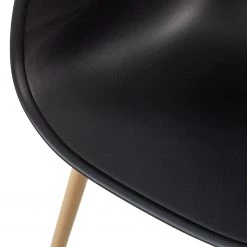 Mørteens Chaise à accoudoirs Odon - Matière plastique / Métal - Imitation chêne - Noir - Lot de 2 -Meubles de salle à manger Soldes Magasin 1000312639 211202 13441500057 DETAILS P000000001000312639