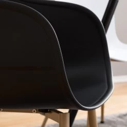 Mørteens Chaise à accoudoirs Odon - Matière plastique / Métal - Imitation chêne - Noir - Lot de 2 -Meubles de salle à manger Soldes Magasin 1000312639 211202 13441600065 DETAILS P000000001000312639