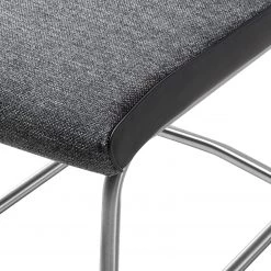 Fredriks Chaise cantilever Abenra - Tissu structuré / Acier - Acier inoxydable - Gris - Lot de 4 -Meubles de salle à manger Soldes Magasin 1000313233 211209 14223300149 DETAILS P000000001000313233
