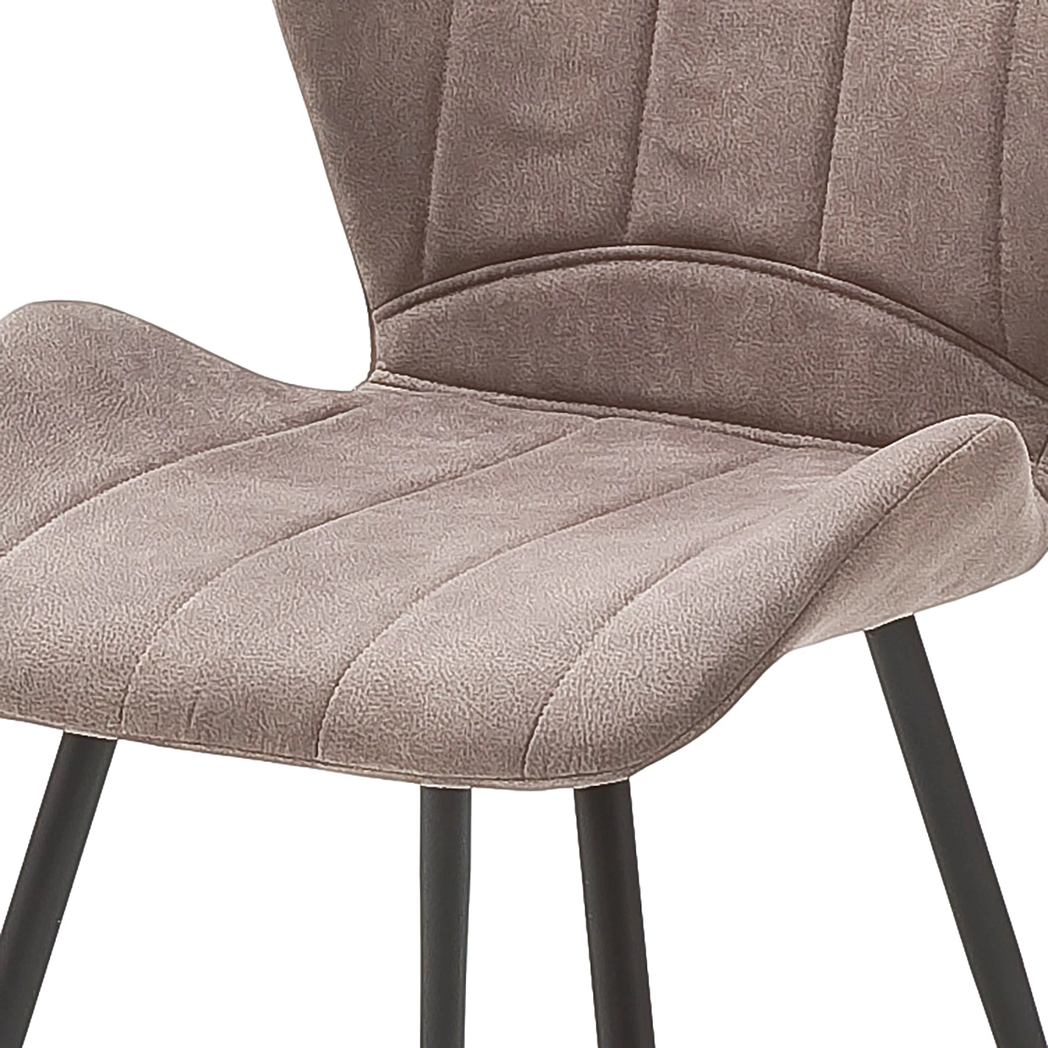 Loftscape Chaises Liena - Microfibre / Métal - Noir - Sable vintage - Lot de 4 5 Loftscape Chaises Liena - Microfibre / Métal - Noir - Sable vintage - Lot de 4 – Image 5