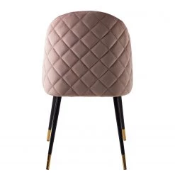 Jack & Alice Chaise capitonnée Farum - Velours / Acier - Noir - Velours Zala: Rose vieilli - Lot de 2 -Meubles de salle à manger Soldes Magasin 1000313393 211208 12180300049 DETAILS P000000001000313393