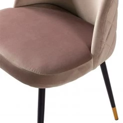 Jack & Alice Chaise capitonnée Farum - Velours / Acier - Noir - Velours Zala: Rose vieilli - Lot de 2 -Meubles de salle à manger Soldes Magasin 1000313393 211208 12180300051 DETAILS P000000001000313393