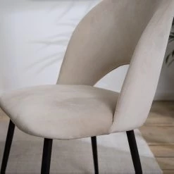 Jack & Alice Chaise capitonnée Salome - Crème - Lot de 2 -Meubles de salle à manger Soldes Magasin 1000313400 211208 12180700148 DETAILS P000000001000313400