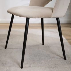 Jack & Alice Chaise capitonnée Salome - Crème - Lot de 2 -Meubles de salle à manger Soldes Magasin 1000313400 211208 12180700150 DETAILS P000000001000313400