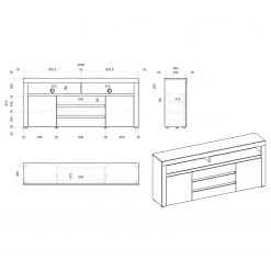 Loftscape Enfilade Stonda - Anthracite -Meubles de salle à manger Soldes Magasin 1000314580 211209 125315000596 SKETCH DETAILS P000000001000314580 sketch