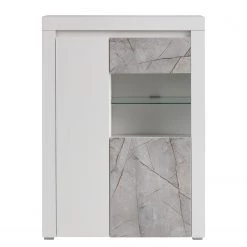 Loftscape Buffet haut Stonda I - Blanc - Porte en verre à droite -Meubles de salle à manger Soldes Magasin 1000314582 211209 12531700154 DETAILS P000000001000314582