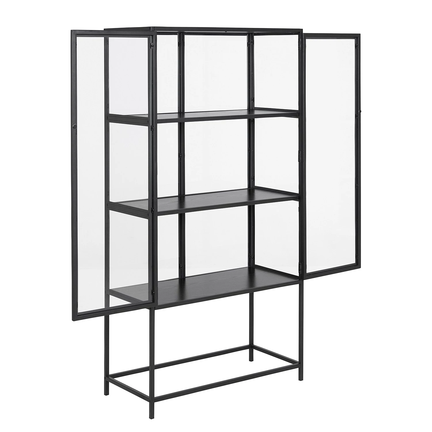 Red Living Vitrine Coogee - Noir / Imitation chêne brun noir - Hauteur : 150 cm 8 Red Living Vitrine Coogee - Noir / Imitation chêne brun noir - Hauteur : 150 cm – Image 8