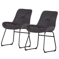 Loftscape Chaises capitonnées Vancouver (lot de 2) - Gris