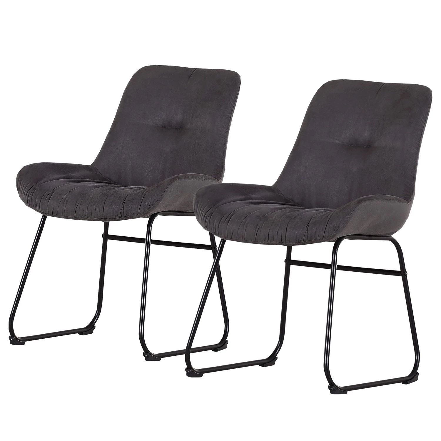 Loftscape Chaises capitonnées Vancouver (lot de 2) - Gris 1 Loftscape Chaises capitonnées Vancouver (lot de 2) - Gris